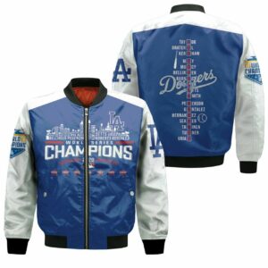 Los Angeles Dodgers Team Name World Series Champions 3D T Shirt Hoodie Sweater Jersey Bomber Jacket Model 3446