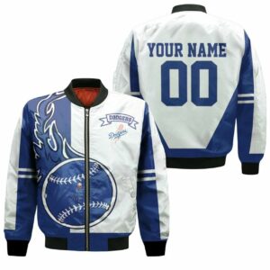 Los Angeles Dodgers 3D Personalized Bomber Jacket Model 3414