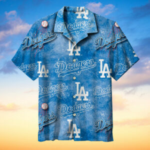 Los Angeles Dodgers Hawaiian Short Sleeve Shirt 3D All Over Print, Men, Women, Unisex, Model 348