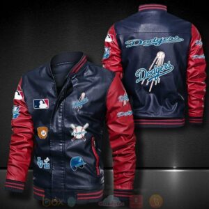 Best Mlb Los Angeles Dodgers 2D Leather Bomber Jacket
