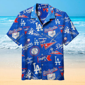 Los Angeles Dodgers Hawaiian Short Sleeve Shirt 3D All Over Print, Men, Women, Unisex, Model 344