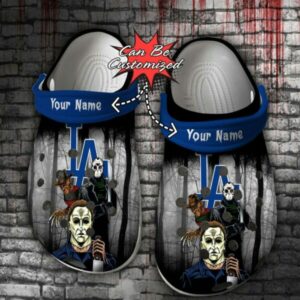 Personalized Los Angeles Dodgers Jason Michael Freddy Horror Movies Crocs Clogs Crocband Shoes